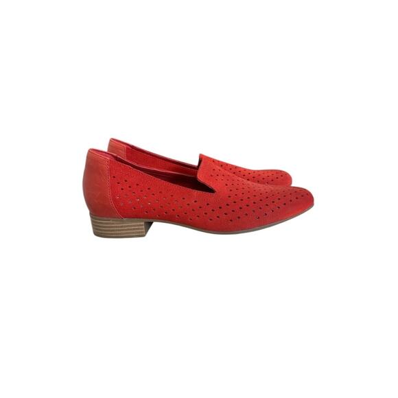 Clarks Womens Juliet Hayes Loafers Flats Size 9 Minimalist Comfort Slip On Red - Picture 1 of 12